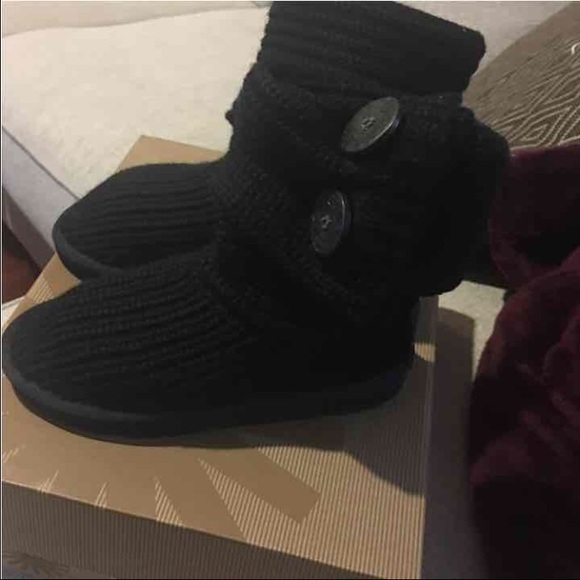 Girls black Ugg Cardy. Size 2