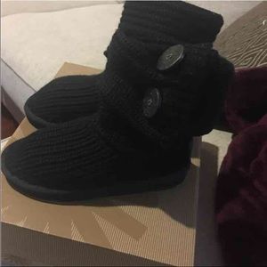 Girls black Ugg Cardy. Size 2