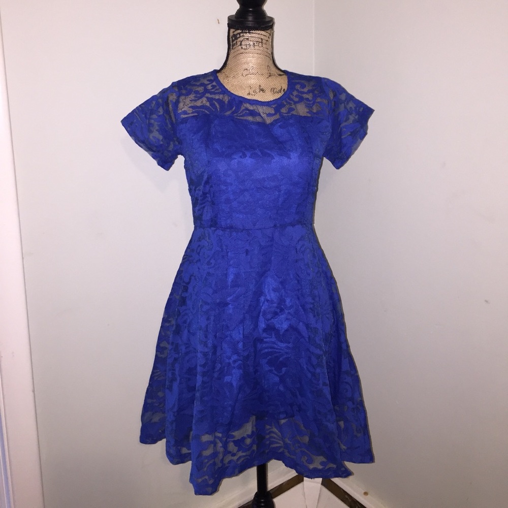 Blue lace dress