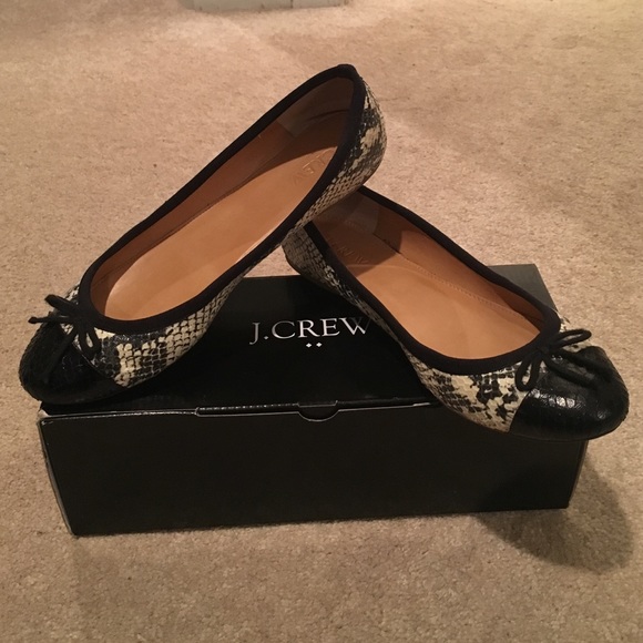 J. Crew Factory snake skin flats