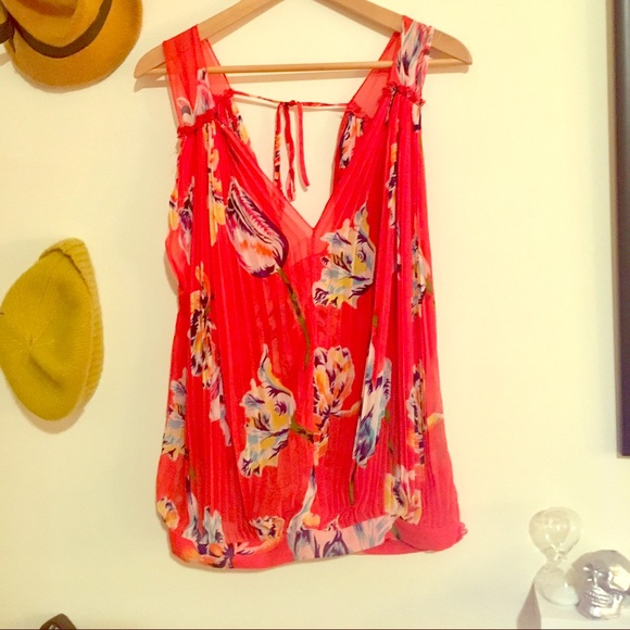 Free People floral flowing tank top