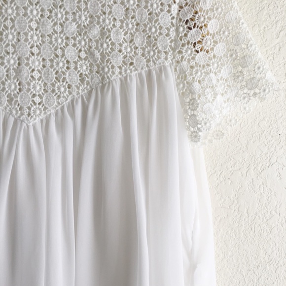 HOLD UNTIL 4/29 Zara Crochet Chiffon Top - Picture 4 of 5