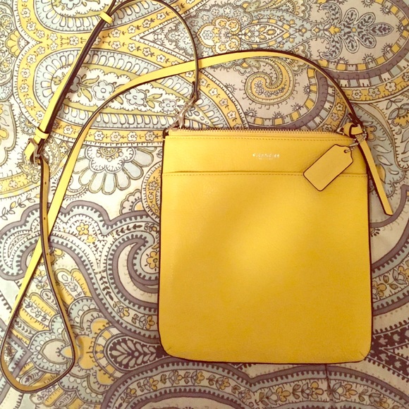 Coach yellow cross body purse