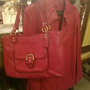 Red Coach Pocketbook and Andrew Marc jacket