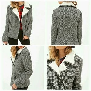 Forever 21 Tweed Moto Jacket Size Small