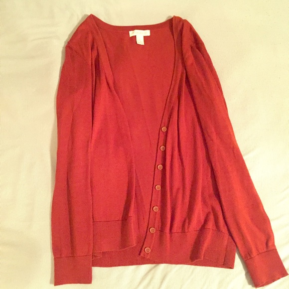 burnt orange cardigan