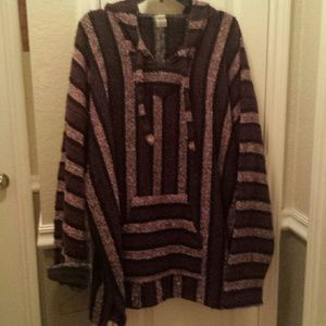 Pullover blanket type jacket with hood