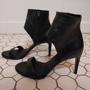 Vince Black Leather Annalie Heels