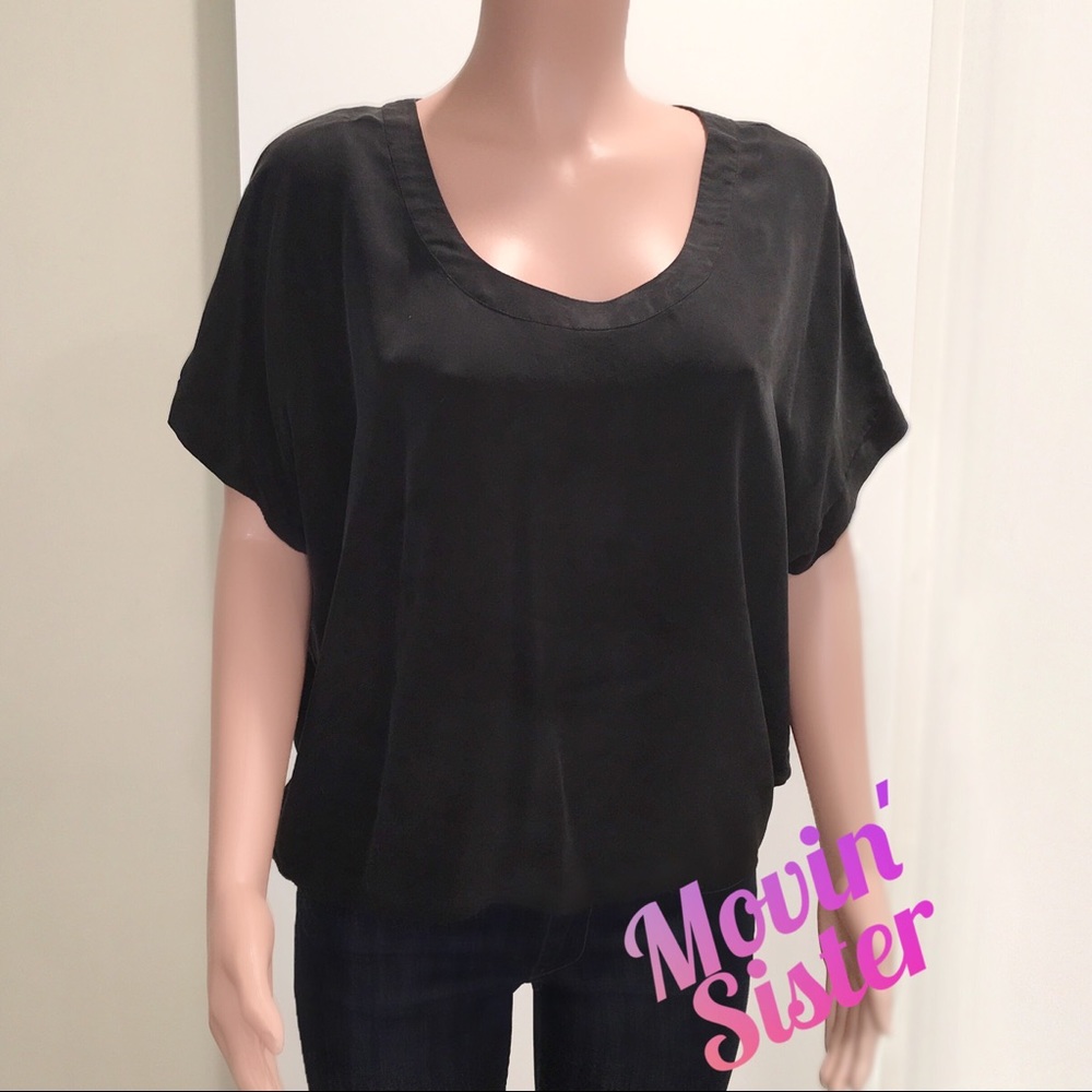 Joie Jan Silk Blouse, SZ M, Caviar(Black)