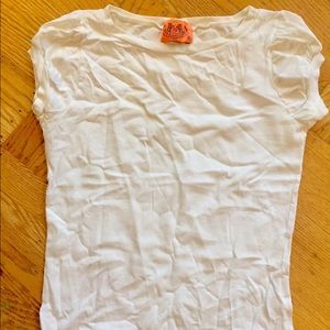 Juicy couture white tee with puff sleeves