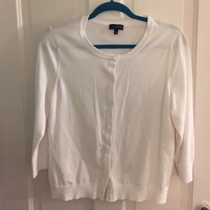 White classic crew new cardigan