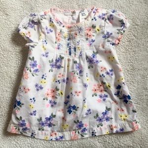 Two piece pastel floral dress.