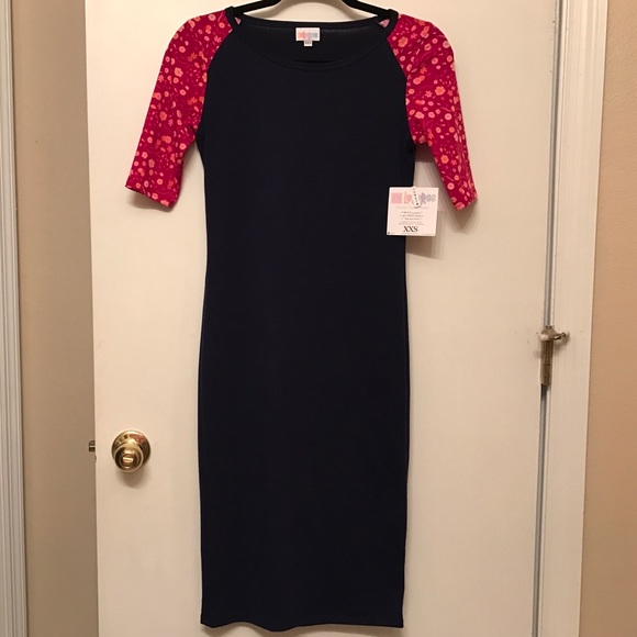 NWT XXS Julia Navy w/ Cranberry Floral Sleeves