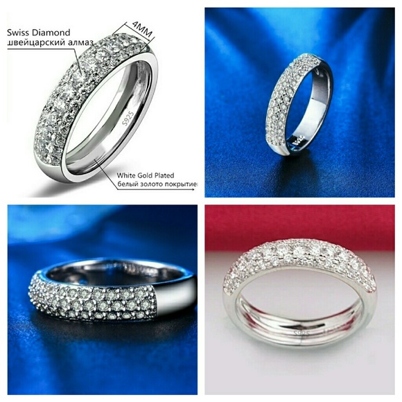 Ring Wedding Band 4mm width. Platinum Plated