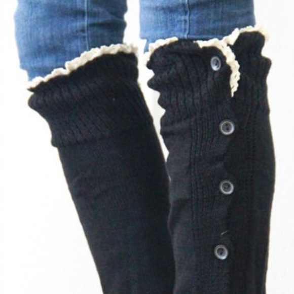 LEG WARMERS Black Buttoned Down - Picture 5 of 5