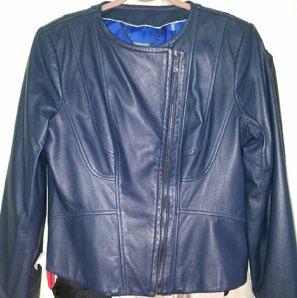 Leather shirt jacket