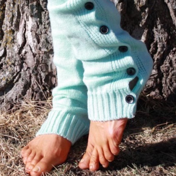 LEG WARMERS Aquamarine Buttoned Down - Picture 4 of 6