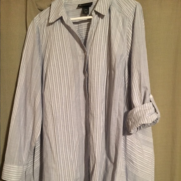 Lane Bryant light denim striped tunic