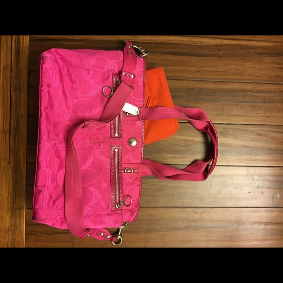 Hot Pink Coach Diaper Bag - Picture 1 of 4