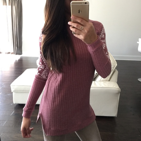 Mauve Aztec Angora Hair Thermal - Picture 2 of 4