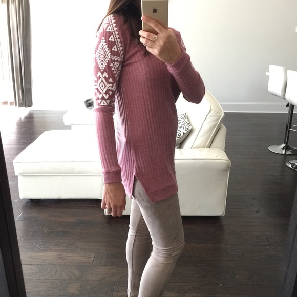 Mauve Aztec Angora Hair Thermal - Picture 3 of 4