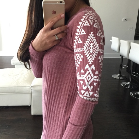 Mauve Aztec Angora Hair Thermal - Picture 4 of 4