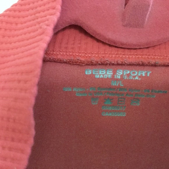 bebe pink w/ white stripes workout jacket size M - Picture 3 of 4