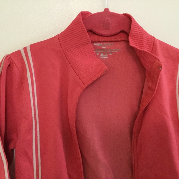 bebe pink w/ white stripes workout jacket size M - Picture 4 of 4
