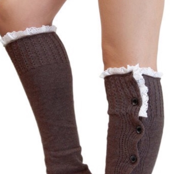 LEG WARMERS Chocolate Buttoned Down - Picture 3 of 4