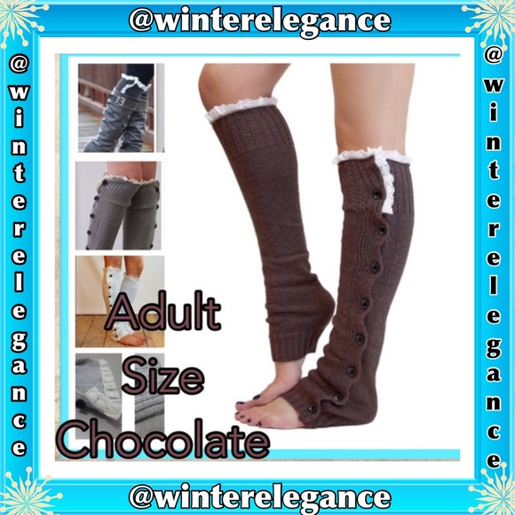 LEG WARMERS Chocolate Buttoned Down - Picture 4 of 4
