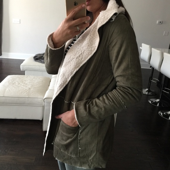 Olive Sherpa Pocket Jacket - Picture 4 of 4