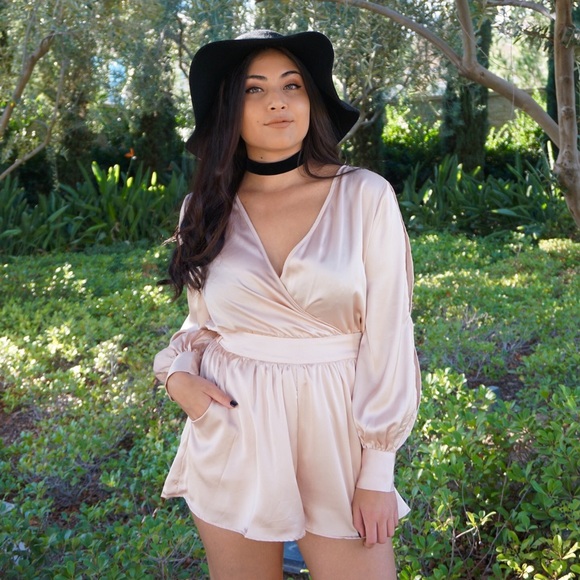 S.G. Pants - S.G. Thankful Nude Satin Romper