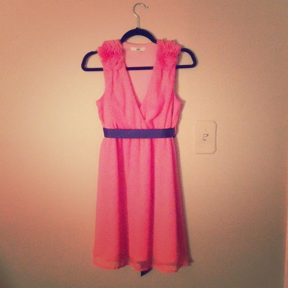 Coral Floral Dress - Picture 1 of 2