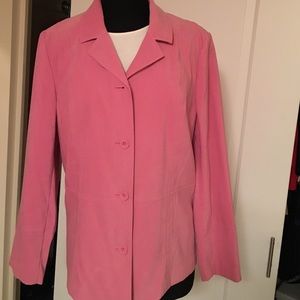 Pink Faux Suede Jacket Sz 14