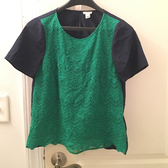 J. Crew lace-front top