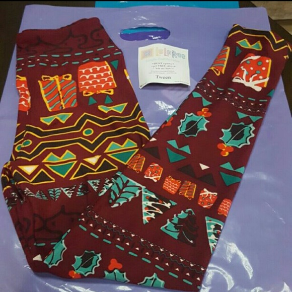 LuLaRoe holiday leggings Tween Christmas