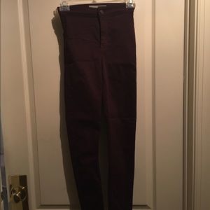 Top shop Burgundy Joni Jeans