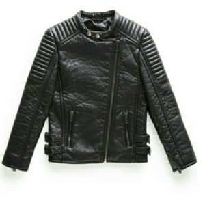 Mango leather biker jacket XXS XS