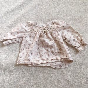 Longsleeve cream floral blouse