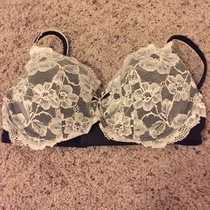 Black and white lace Bra