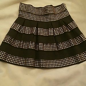 Black & gold studded cupcake cut high waste skirt