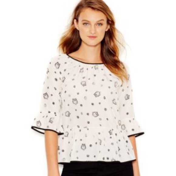 NWOT Kensie Cure owl blouse