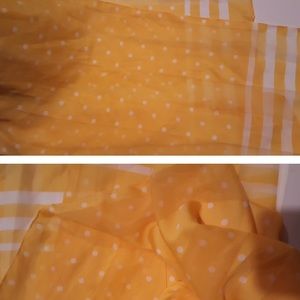 Yellow striped and polka dot scarf