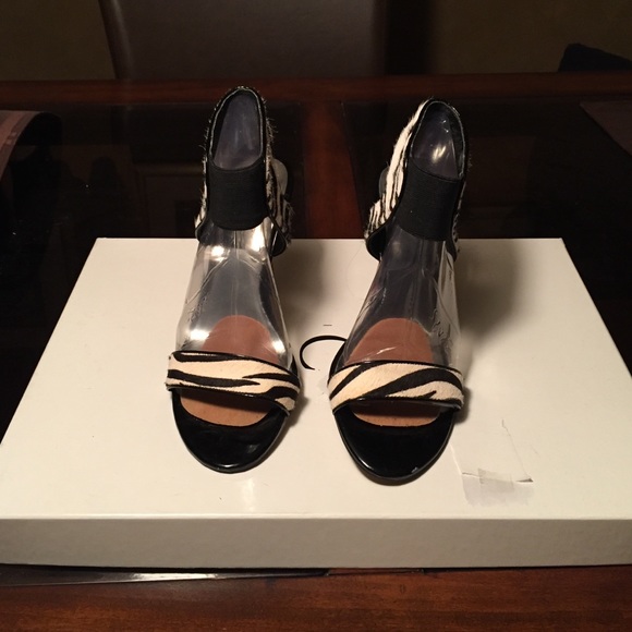 Zebra Print Pony Hair Sandals - Picture 1 of 4