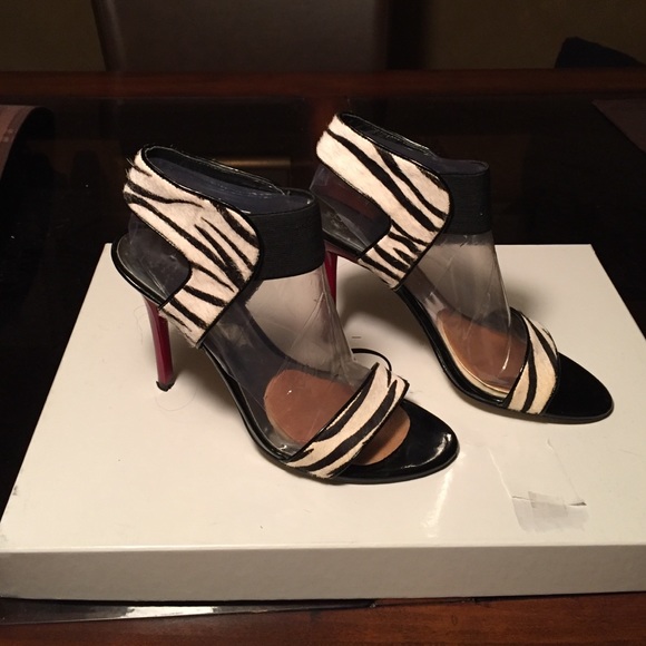 Zebra Print Pony Hair Sandals - Picture 2 of 4