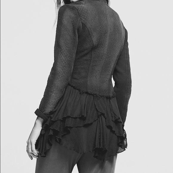 Free People Ruffles Military Jacket