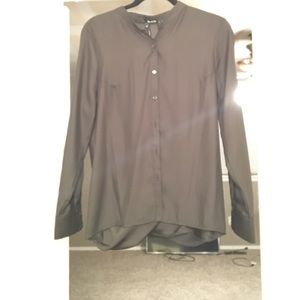 Black Surplice Back Top