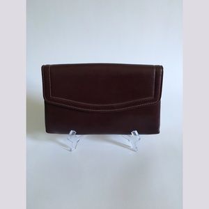 Cute Faux Leather Deep Merlot Clutch