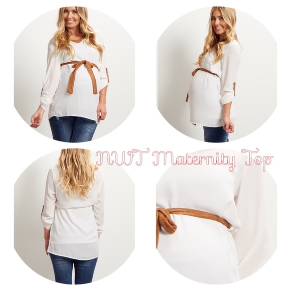 NWT Large White Maternity Top - Picture 1 of 4