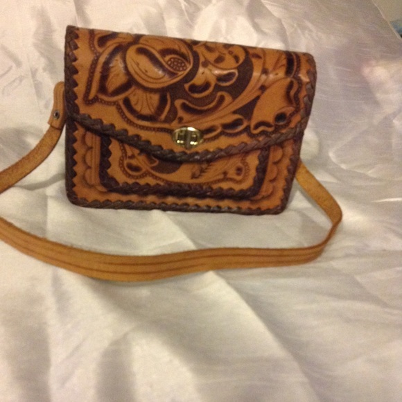 Vintage leather handmade purse